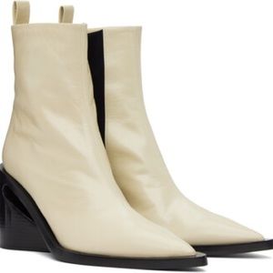 Jil sander beige/white/cream ankle bootie